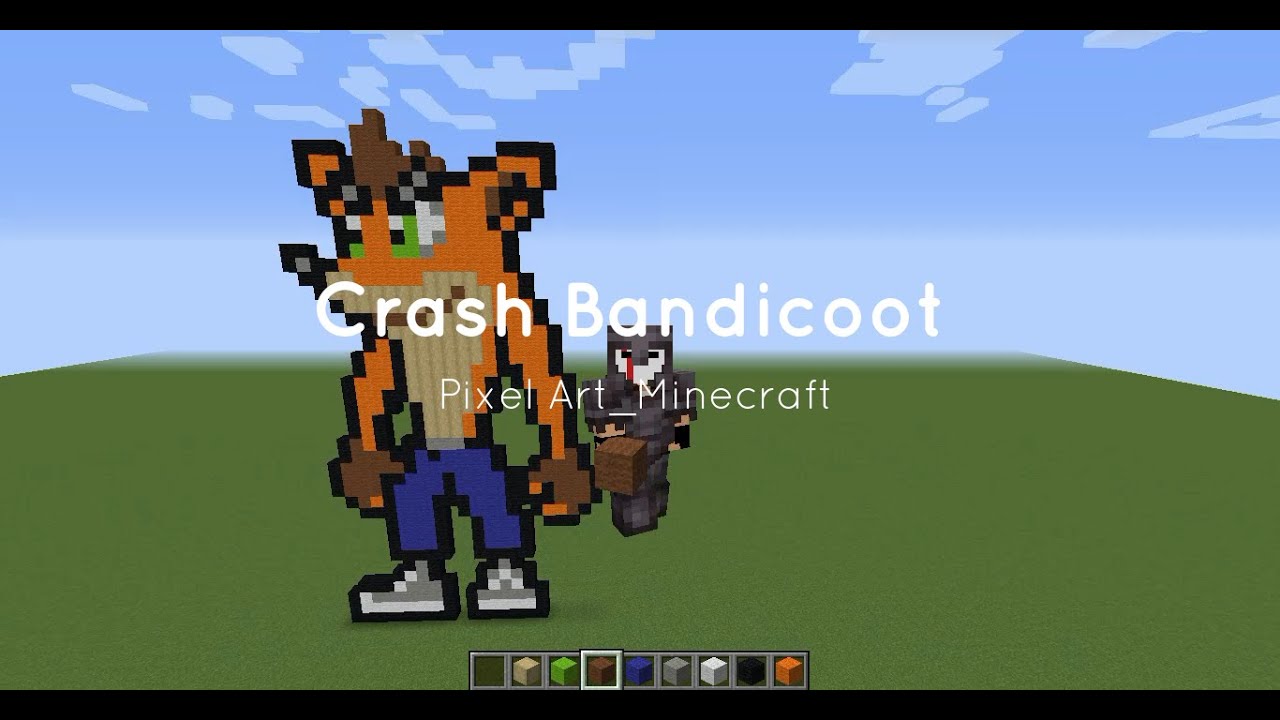 Minecraft Pixel Art Crash Bandicoot Youtube
