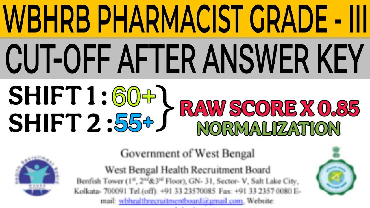 WBHRB PHARMACIST CUT OFF ANALYSIS AFTER ANSWER KEY | Cut-off analysis with Answer Key