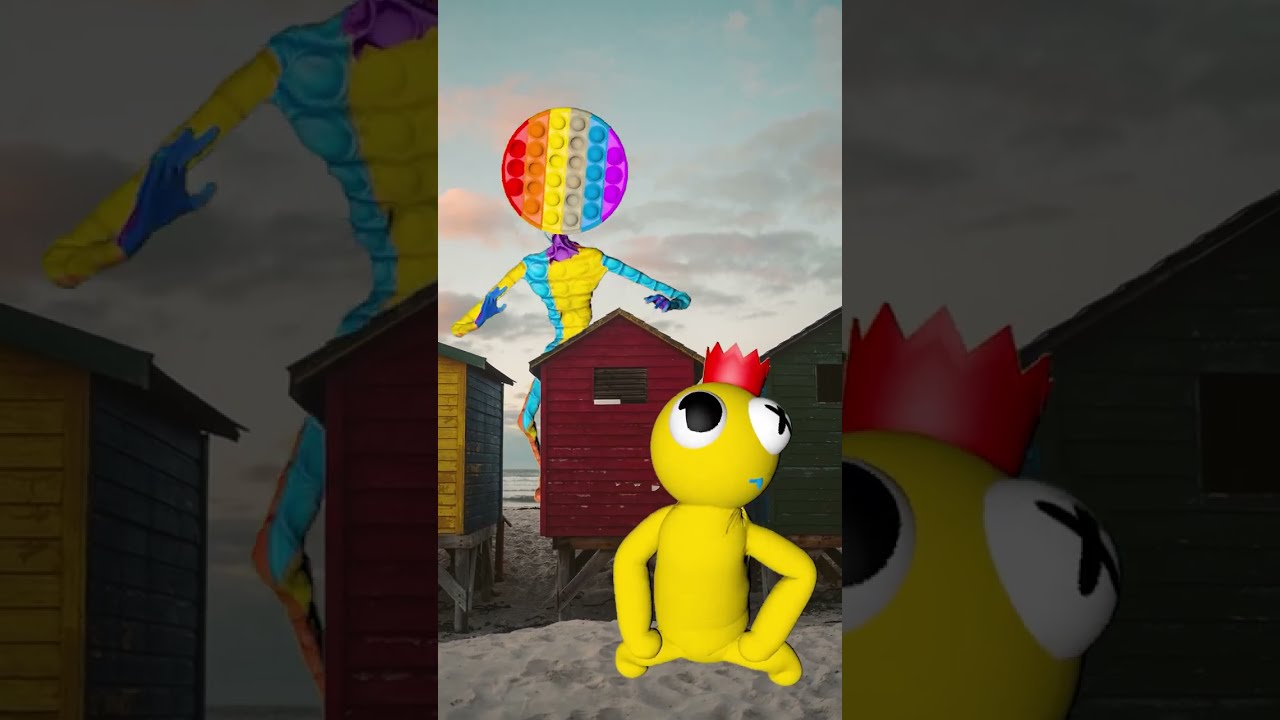 💃RAINBOW FRIENDS Vs POPIT SIREN HEAD Dancing Coffin On The Beach🏄‍♂️