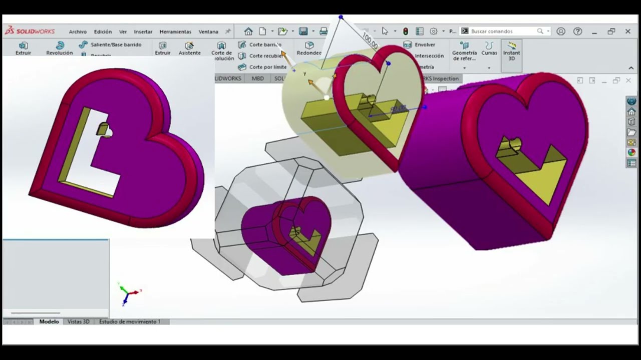 COMO HACER UN CORAZON EN SOLIDWORKS - YouTube