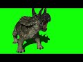 Green Screen Triceratops Dinosaur - Triceratops charging / running / attacking
