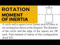 A circle and a square (wire frame) each of mass m are arranged.#jee #rotationalmotion #iit #physics