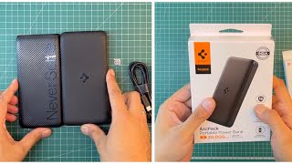 Unboxing and review of spigen 20000mah pawerbank and an adopter from Portronics