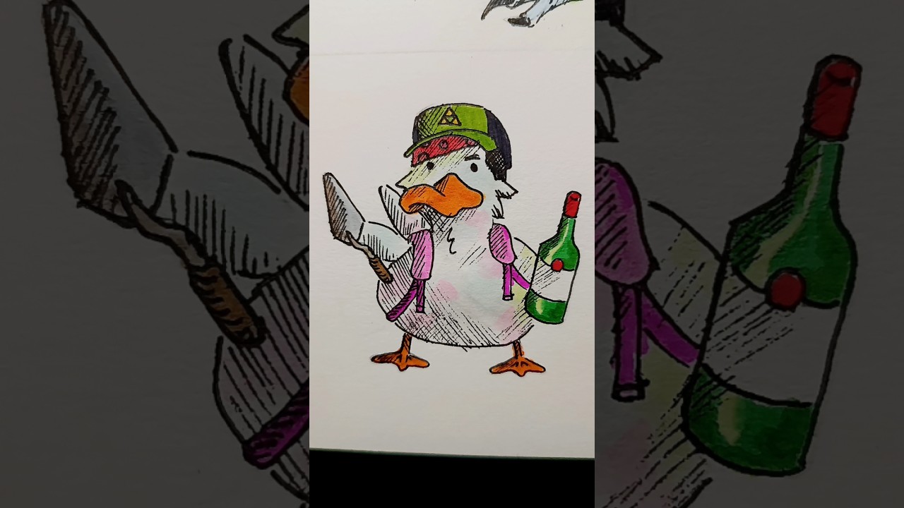 Día 102 | Pato Albañil #dibujo #pato #art #novia #draw #artist #albañil #trabajo #animal #arte