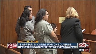 Three appear in court for child abuse case