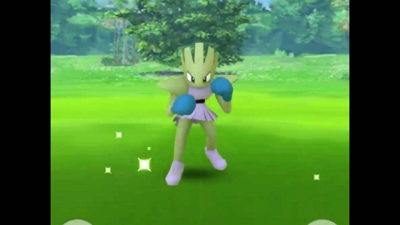 Pokémon go shiny hitmonchan catch (Pokémon Kanto tour event) credit to