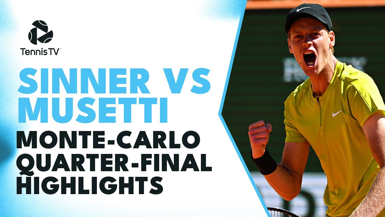 Jannik Sinner vs Lorenzo Musetti Quarter-Final Highlights Monte Carlo 2023