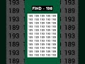Are you genius? Try this focus test - find 198 #Shorts