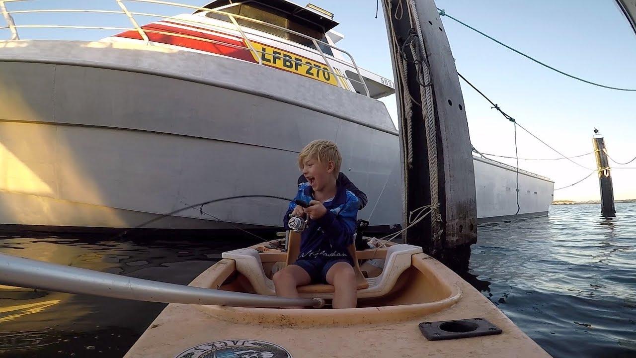 Canoe Fishing around boat pens Perth Western Australia YouTube