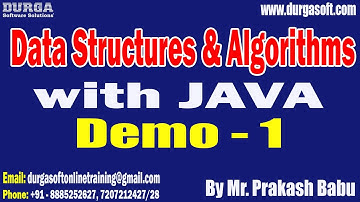 DSA with JAVA tutorials || Demo - 1 || by Mr. Prakash Babu On 27-03-2023 @10:30AM IST