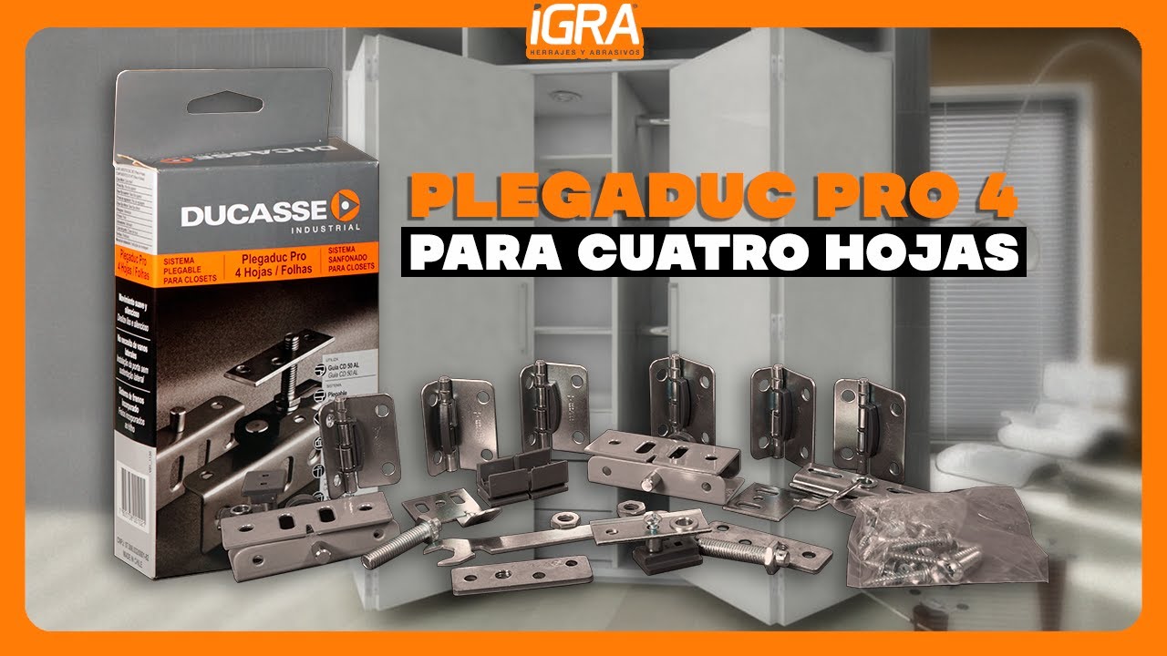 Kit Herrajes Dn-80 Pl 4 Hojas Ducasse Para Puertas Plegables