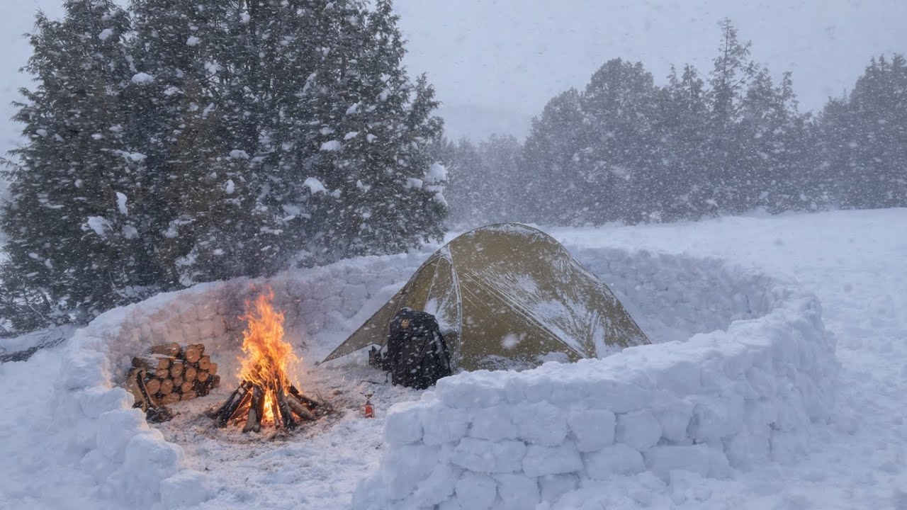 Alone in -19°C Winter Storm, Blizzard & Ice | 3 Days Extreme Survival Camping