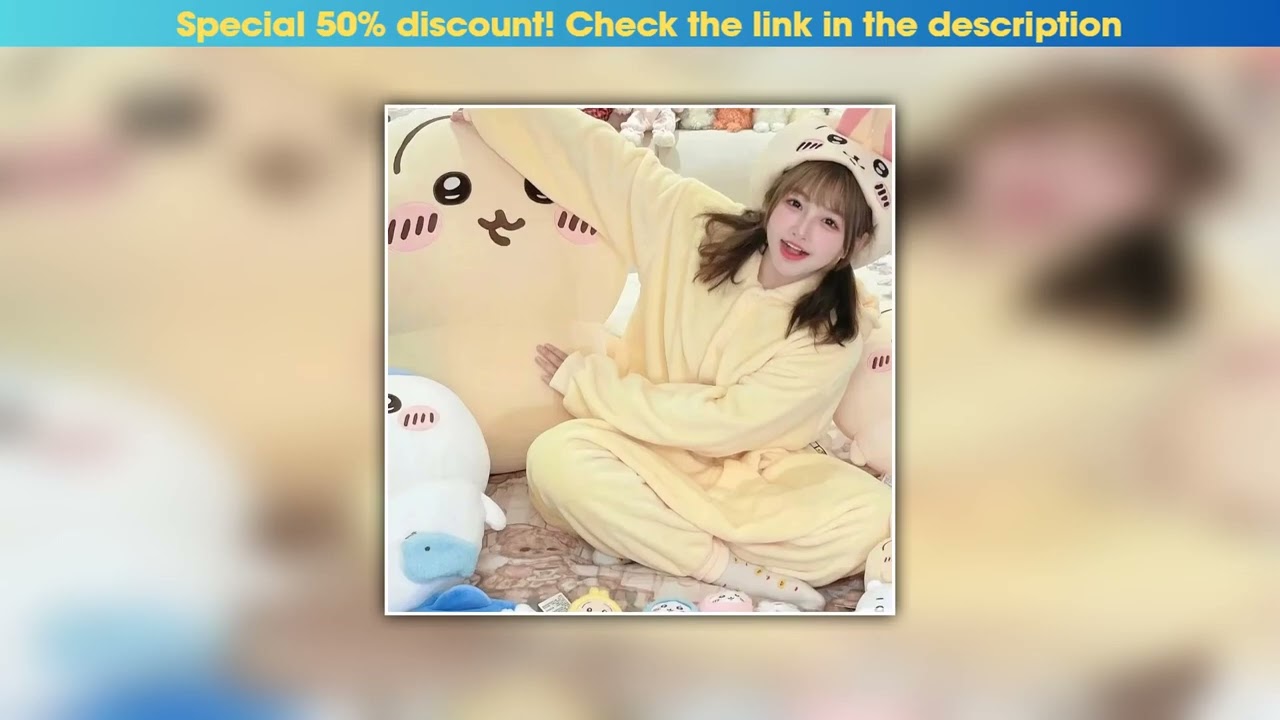 Best Seller 2024 New Cute Cartoon USAgi Hooded Flannel Pajamas Winter New All-in-One Pajamas Home C