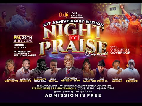 August 2025 13th Edition II A Night Of Praise With Ondo State Gov HE Dr Lucky Orimisan Aiyedatiwa 