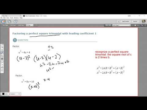 Factoring a perfect