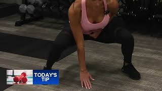 Fitness tip: Squat jacks with floor tap