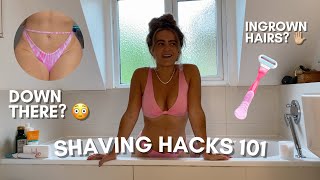 HOW TO SHAVE DOWN THERE (hairy girl shaving routine)