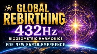 GLOBAL REBIRTHING SOUNDSCAPE 𓂀 432Hz Biogeometric Harmonics for New Earth Emergence | Binural Theta