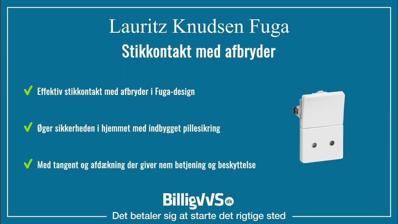 LK Fuga Stikkontakt med afbryder, 1,5M, hvid EAN: 5703302096812 - YouTube