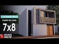 Plano de casa de 7x8 metros