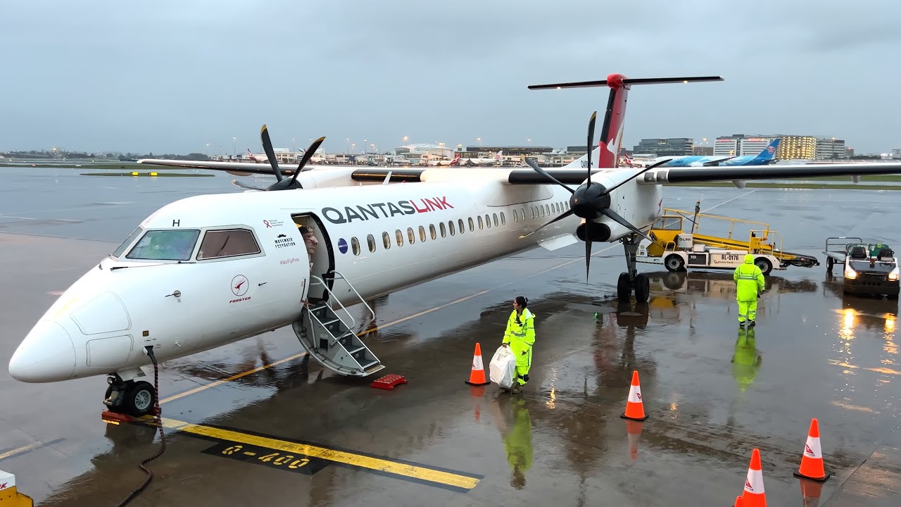 Flying in Marginal Weather - Full Flight - Dubbo to Sydney QantasLink QF2047 Dash 8 Q400