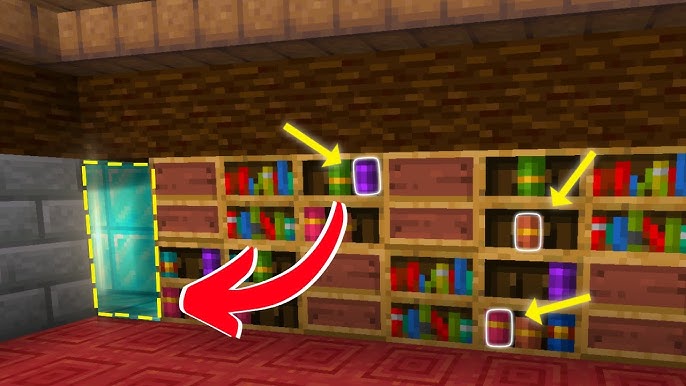 Minecraft Chiseled Bookshelf Secret Door Tutorial #short 