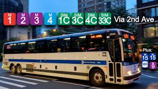 NYCT Bus: M1, M2, M3, M4, SIM1C, SIM3C, SIM4C, SIM33C Buses via 2nd Avenue & More!