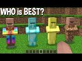 WHICH RAINBOW or DIAMOND or GOLD or DIRT VILLAGER is the BEST in Minecraft ? NEW RAREST VILLAGER !