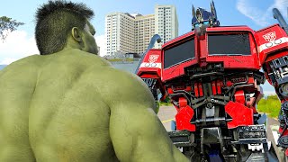 THE INCREDIBLE HULK VS OPTIMUS PRIME (Transformers) EPIC BATTLE - 4K screenshot 4