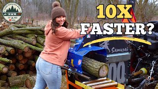 Fast Firewood Cutting & Splitting! From Logs to Splits Fast & Easy!