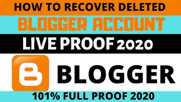 How to recover deleted blogger account - Recover blogger account