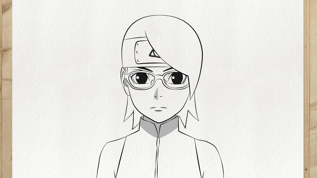 Como desenhar a SARADA UCHIHA de Boruto passo a passo, fácil e