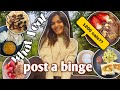 vlog | what i eat in a day after a binge day | restriction...