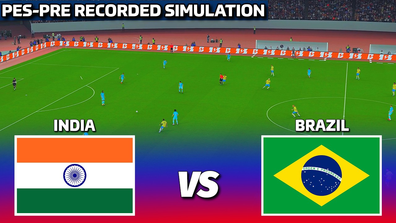 🔴INDIA vs BRAZIL | International Friendly Simulation | PES Pre-Recorded Simulation Gameplay