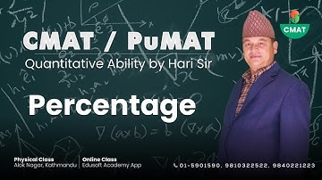 CMAT Preparation Class | Percentage - Quantitative Ability by Hari sir | @EdusoftCMAT | Day Batch