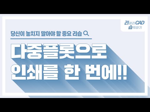 [캐드 리습] 다중 플롯으로 여러 파일 한번에 출력하기 3rd-party