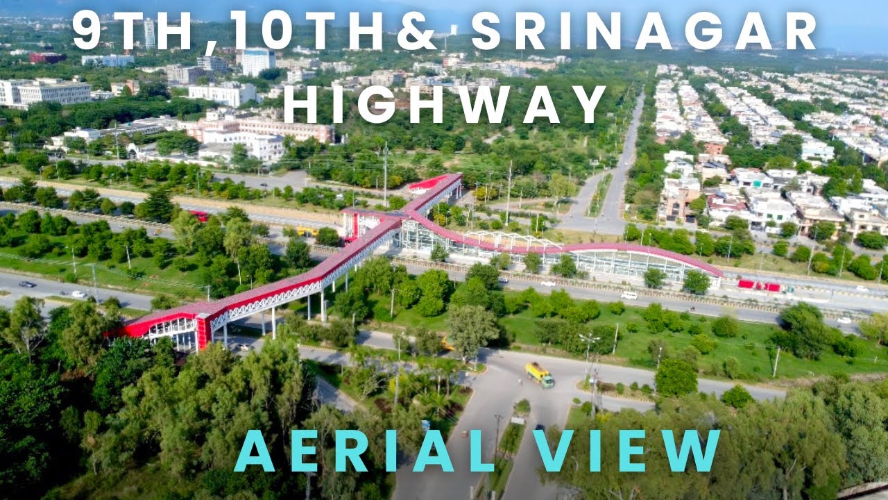 Aerial view of 9th, 10th and Srinagar Highway of Islamabad
