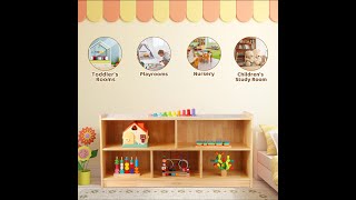 suureks Montessori Shelf, 47-1/4" L Toy Storage Organizer with 2-Layer Bookshelf
