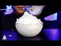 ASMR CRUSHED HALF MOON ICE/REFROZEN POWDERY ICE/ Q&A?