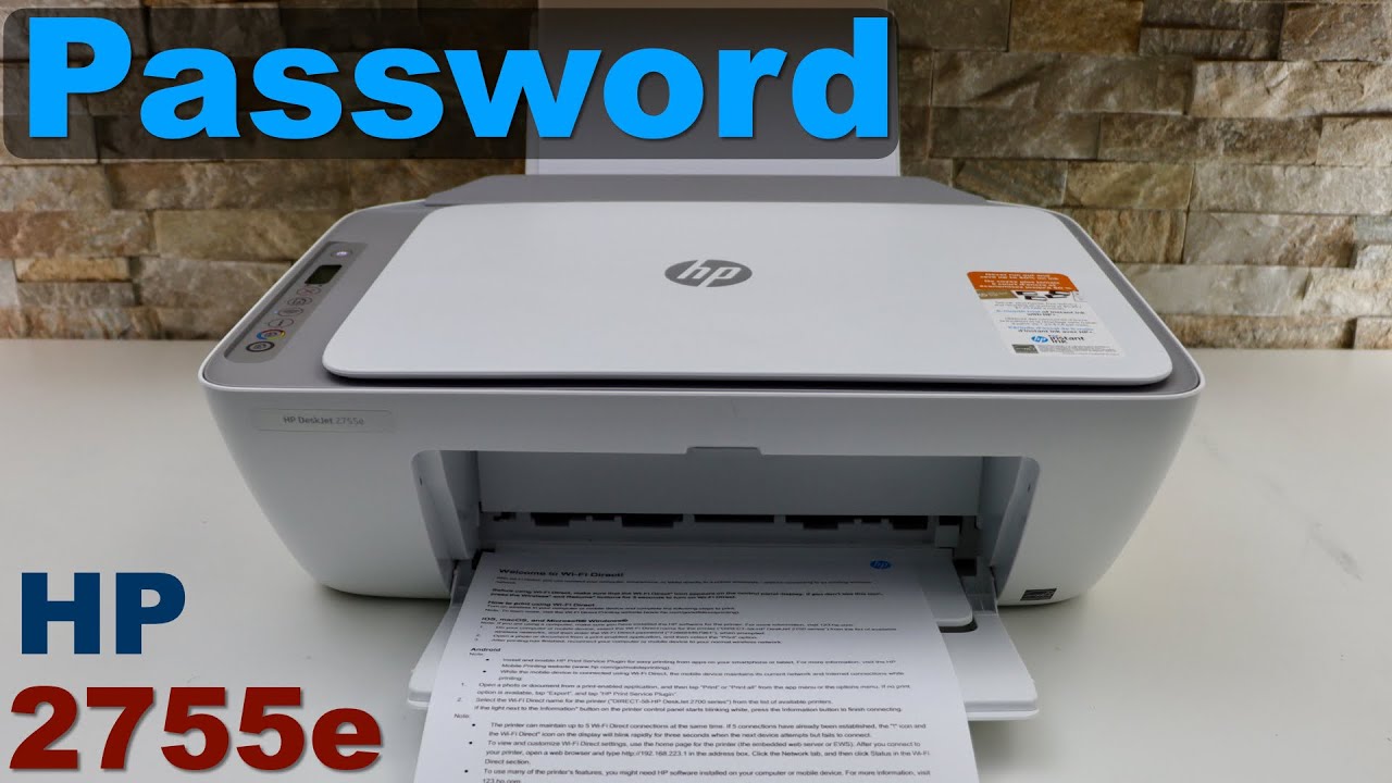 HP DeskJet 2710e Printer Password. 