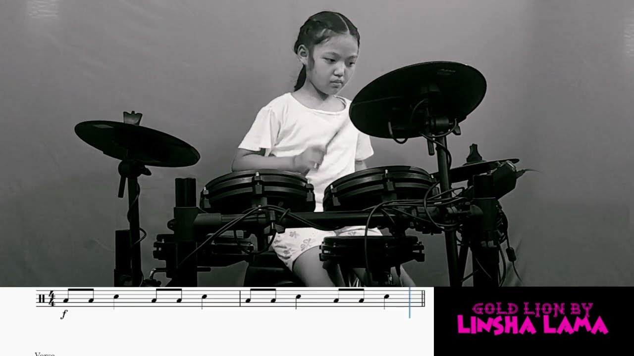 GOLD LION | TRINITY ROCK & POP | INTIAL GRADE DRUMS | LINSHA LAMA | 7 YEAR OLD