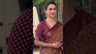 Simplicity Meets Glam! Sanya Malhotra's Saree Look Wins Hearts#SanyaMalhotra #ClassicLook #DesiGirl