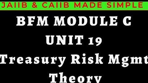 L33 || BFM || UNIT 19 || TREASURY RISK MANAGEMENT || THEORY