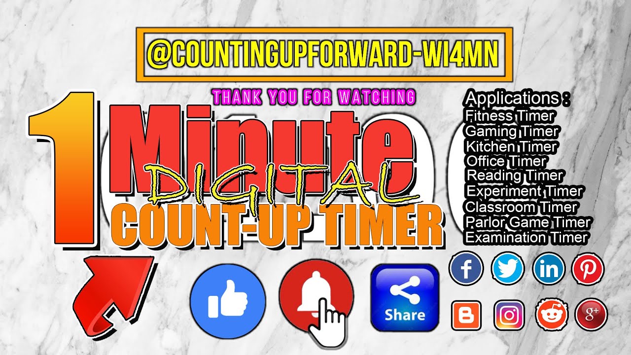 1 Minute Digital Count up Timer 23 - YouTube