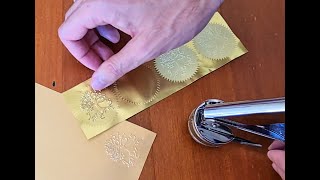 How to use Embossing Seal Stamp | Cthulhu Mythos Paper Embosser Stamp Set with Gold Seals