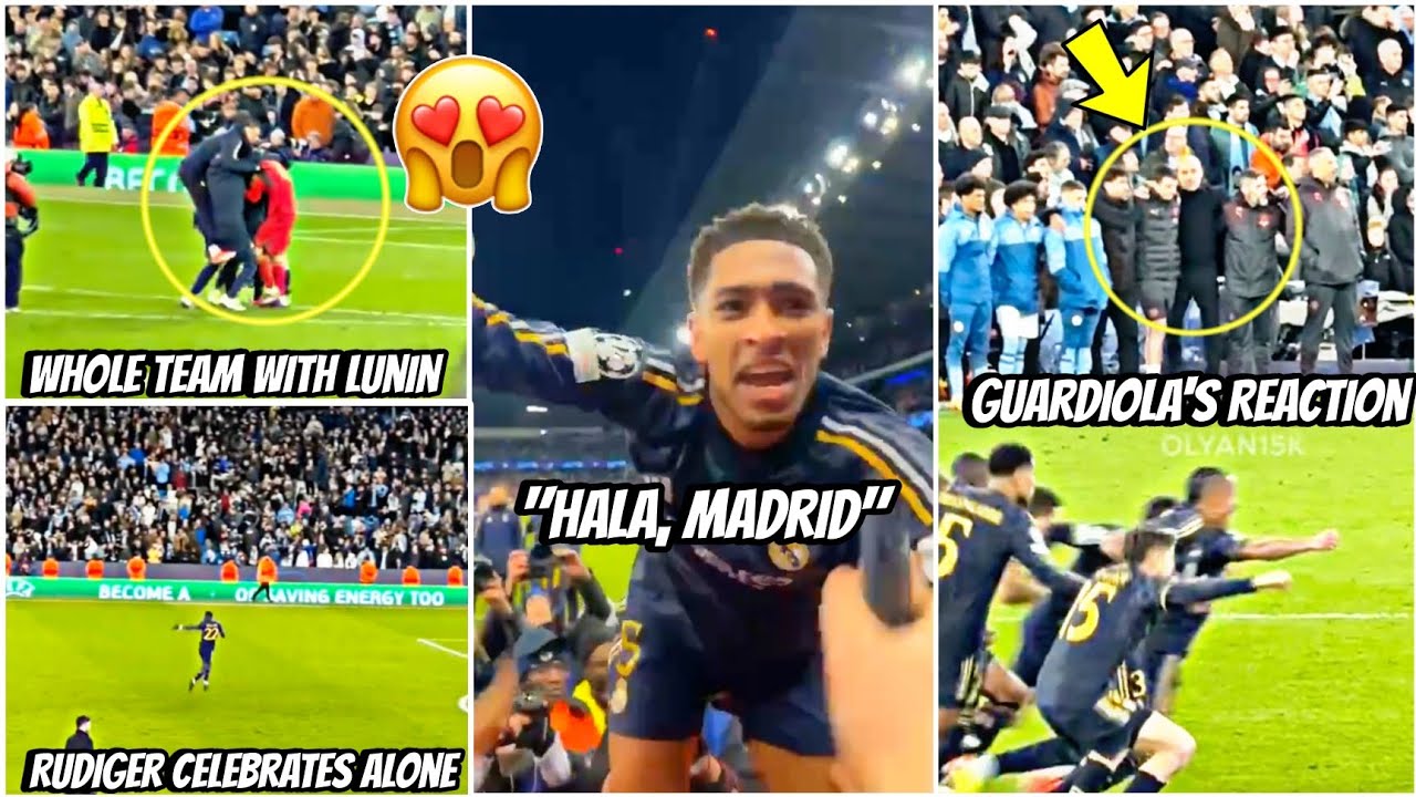😍Whole Real Madrid squad with Lunin as Rudiger celebrates alone and ...