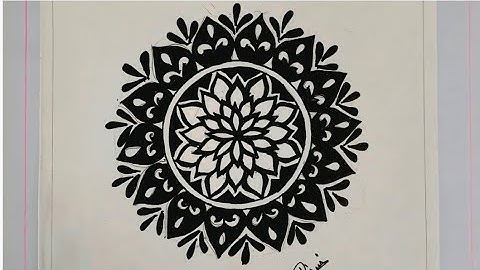 Black Mandala Art Design | Beautiful Flower Mandala Drawing | Rainbow Road Music