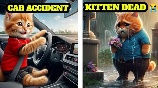 CUTE KITTEN SAD STORY 😭 || CAR ACCIDENT|| SAD STORY||KITTEN SAD STORY 😭#subscribe#sadstory#catlover