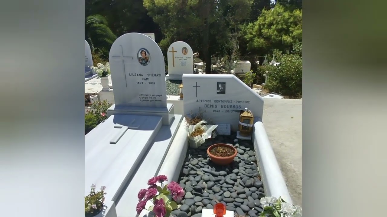 First Cemetery Of Athens , Two Legend-Dimitris Mitropanos & Demis Roussos- Side By Side