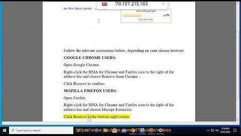 Uninstall HMA VPN Proxy Unblocker for Google Chrome/Mozilla Firefox